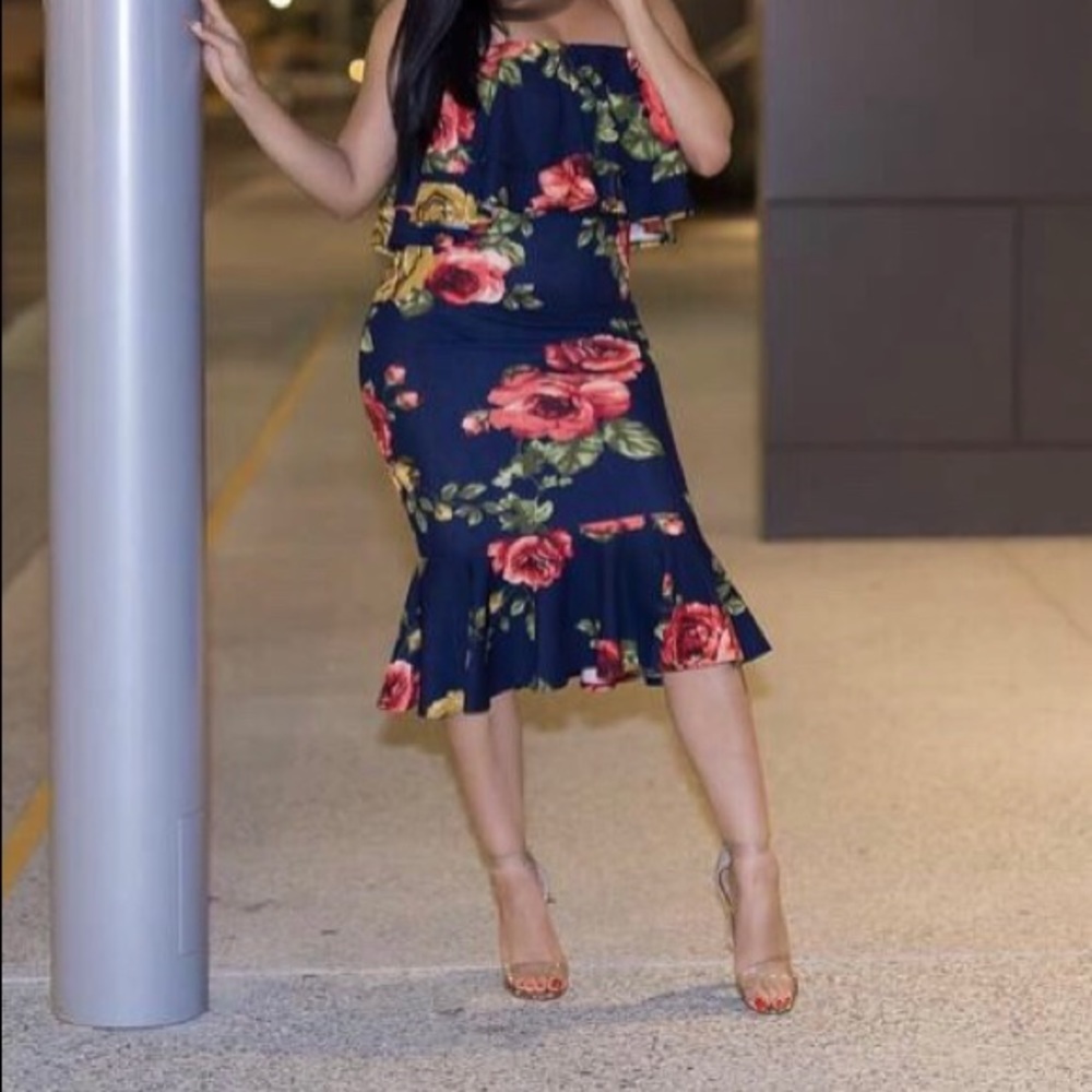 Cute ruffle boutique floral dress
